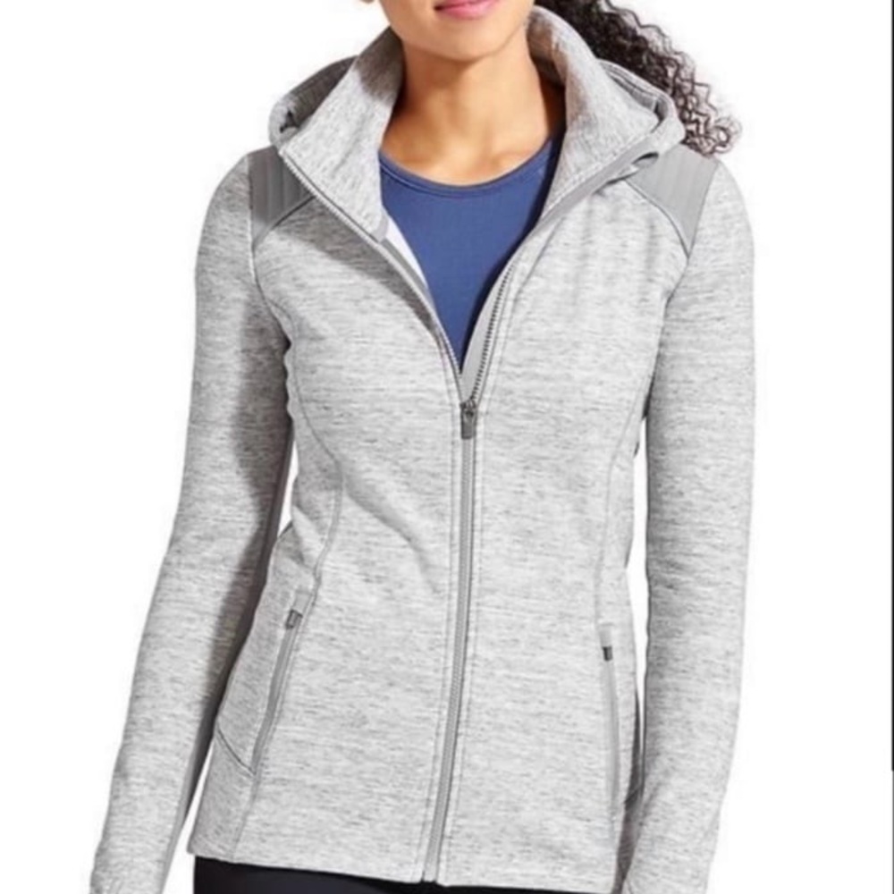 Athleta Heather Gray Zip-Up Jacket